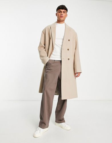 Manteau oversize en laine mélangée - Beige - Asos Design - Modalova