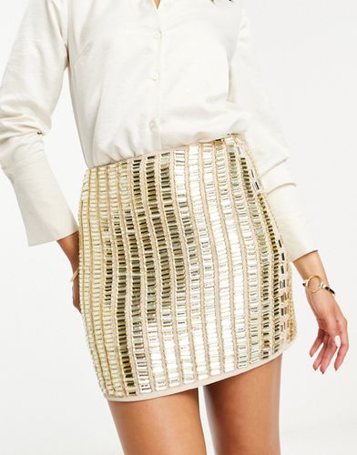 Mini-jupe ornée de strass - Asos Design - Modalova