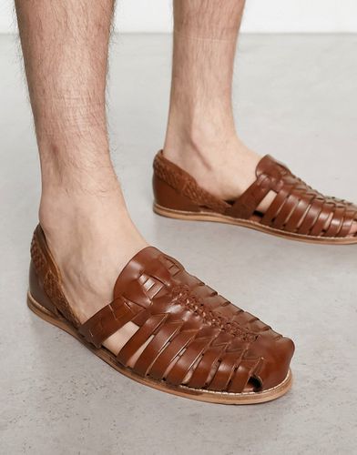 Sandales tressées en cuir - Fauve - Asos Design - Modalova