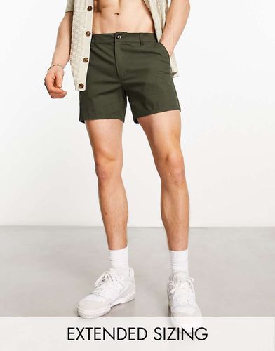 Short chino skinny court - Kaki foncé - Asos Design - Modalova