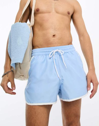 Short de bain ultra court à empiècements contrastants sur le côté - Asos Design - Modalova