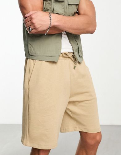 Short oversize mi-long en jersey - Beige - Asos Design - Modalova