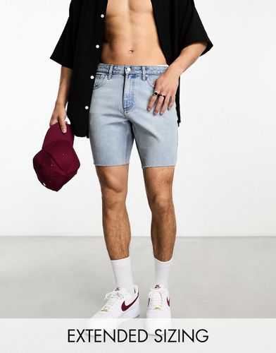 Short slim en jean avec ourlets bruts - clair délavé - Asos Design - Modalova