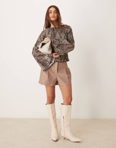 Short plissé imitation cuir - Asos Design - Modalova