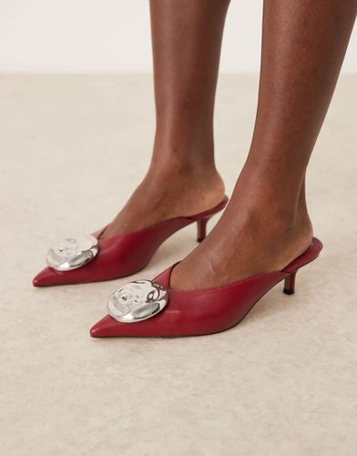 Surprise - Mules à talon mi-haut et détail - foncé - Asos Design - Modalova