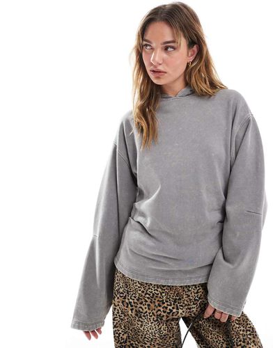 Sweat à capuche épais avec détail corset - délavé - Asos Design - Modalova