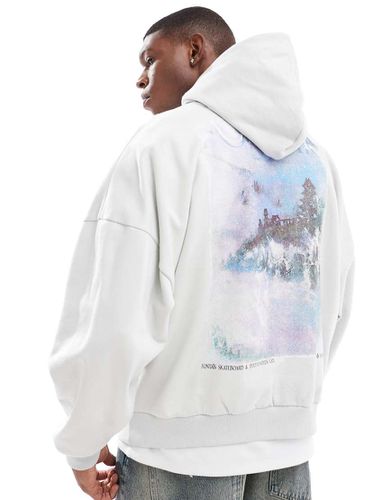 Sweat à capuche ultra oversize avec imprimé montagne au dos - Asos Design - Modalova