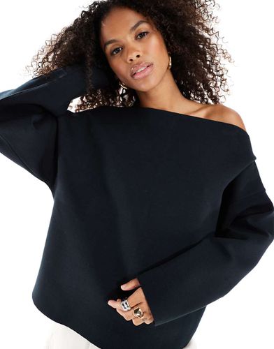 Sweat en néoprène à manches longues et encolure bateau - Asos Design - Modalova