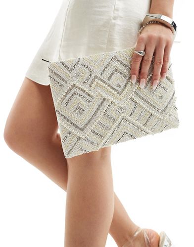 Pochette zippée avec motif losange à perles - Asos Design - Modalova