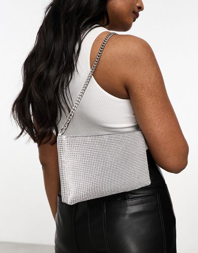 Pochette zippée en cotte de maille à strass avec bandoulière - Asos Design - Modalova