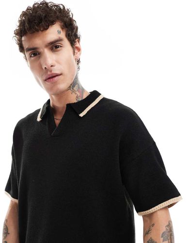 Polo d'ensemble oversize en maille à liseré contrastant - Asos Design - Modalova