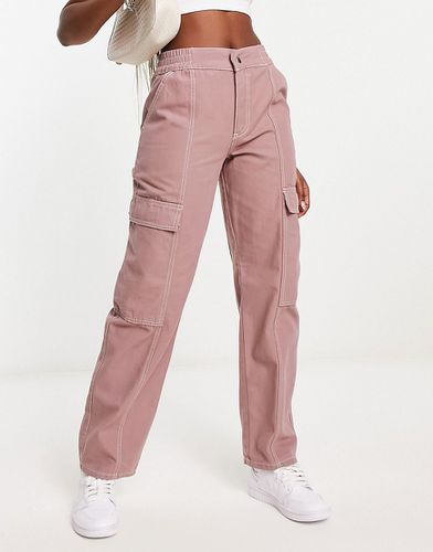 Pantalon cargo à coutures contrastantes - Vison - Asos Design - Modalova