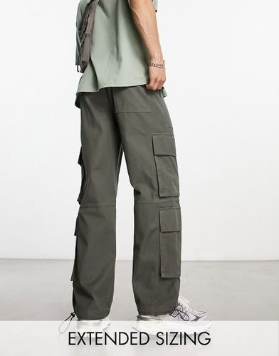 Pantalon cargo ample à poches multiples - Kaki - Asos Design - Modalova