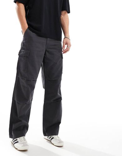 Pantalon cargo baggy avec plis aux genoux - Anthracite - Asos Design - Modalova