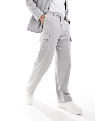 Pantalon cargo de costume large micro texturé - Asos Design - Modalova