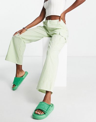 Pantalon cargo oversize à carreaux - Vert vif - Asos Design - Modalova