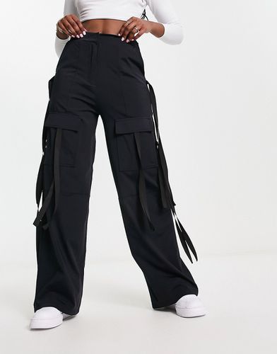 Pantalon cargo large avec lanières - Noir - Asos Design - Modalova
