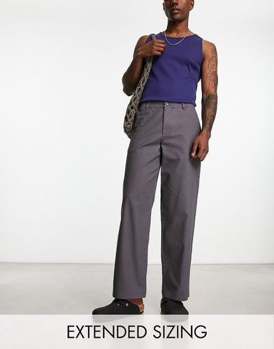 Pantalon chino ample - Anthracite - Asos Design - Modalova