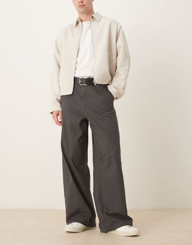 Pantalon chino ample - Anthracite - Asos Design - Modalova