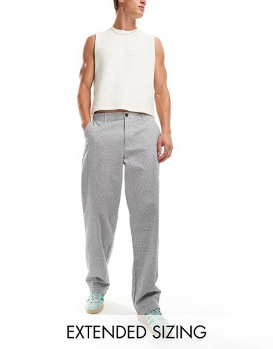 Pantalon chino baggy texturé à micro carreaux - et blanc - Asos Design - Modalova