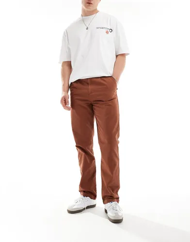 Pantalon chino droit - Fauve foncé délavé - Asos Design - Modalova