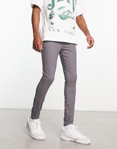 Pantalon chino effet seconde peau - Anthracite - Asos Design - Modalova