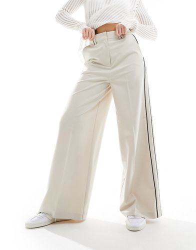 Pantalon à taille haute avec bande latérale - Taupe - Asos Design - Modalova
