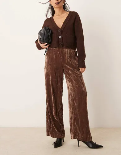 Pantalon à enfiler en velours froissé - Asos Design - Modalova