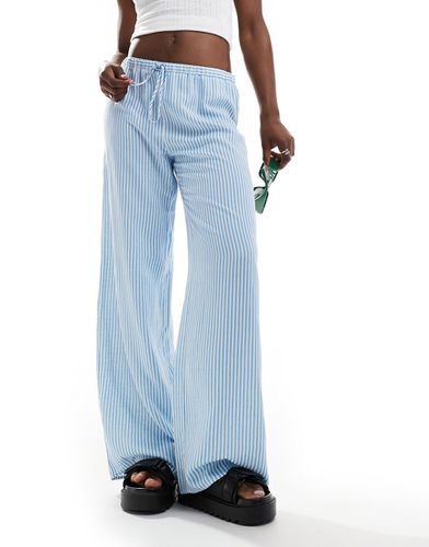 Pantalon ample à enfiler en lin mélangé à rayures - Asos Design - Modalova