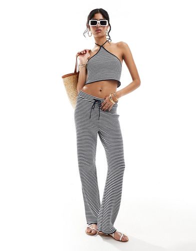 Pantalon ample en maille d'ensemble à rayures - et blanc - Asos Design - Modalova