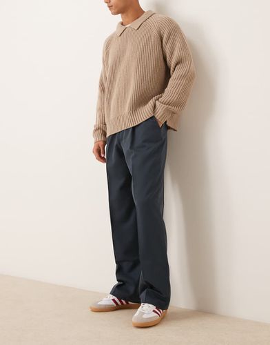 Pantalon ample habillé à pinces sur le devant - foncé - Asos Design - Modalova