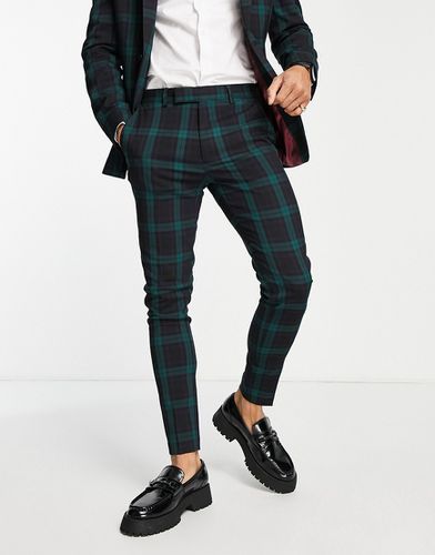 Pantalon de costume très ajusté - Écossais vert foncé et - Asos Design - Modalova
