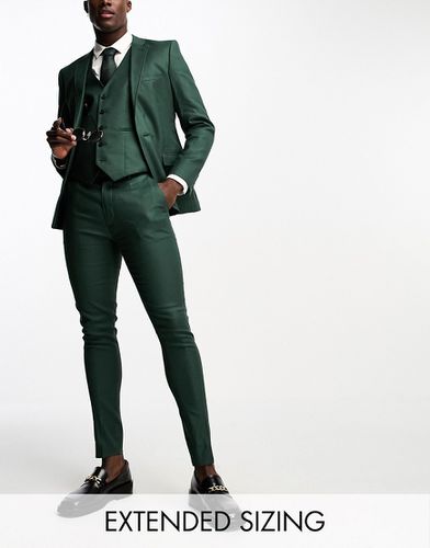 Pantalon de costume ultra skinny en lin mélangé - forêt - Asos Design - Modalova