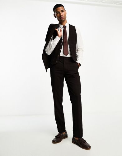 Pantalon de costume ajusté à carreaux - Bordeaux - Asos Design - Modalova