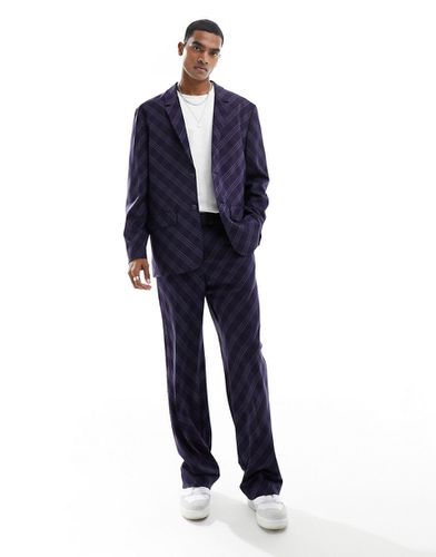 Pantalon de costume ample coupé en biais à motif quadrillé - Asos Design - Modalova