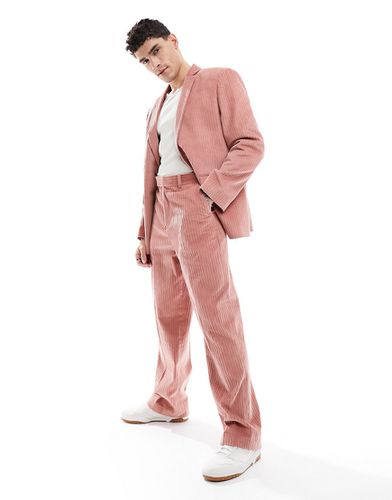 Pantalon de costume ample en velours côtelé - Rose corail - Asos Design - Modalova