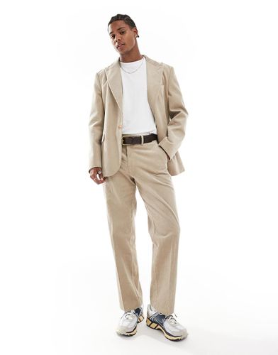 Pantalon de costume droit en velours côtelé - Taupe - Asos Design - Modalova