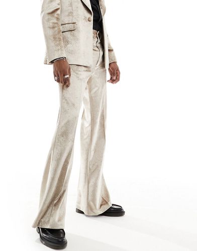 Pantalon de costume en velours à relief coupe évasée vintage - Asos Design - Modalova