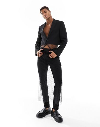 Pantalon de costume skinny avec superposition en tulle - Asos Design - Modalova