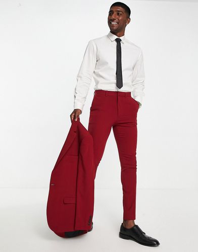 Pantalon de costume super ajusté - Bordeaux - Asos Design - Modalova