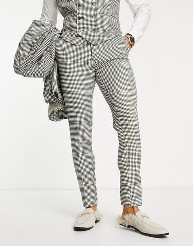 Pantalon de costume super skinny à motif pied-de-poule - Kaki - Asos Design - Modalova