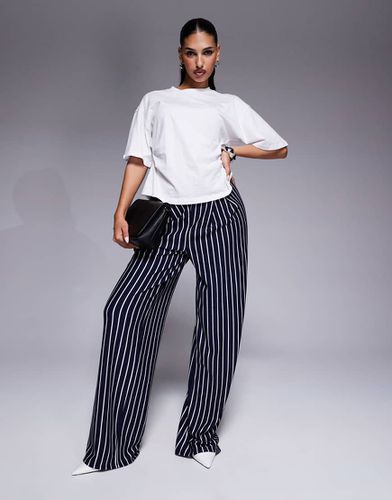 Pantalon de jogging ajusté à rayures - Bleu marine/blanc - Asos Design - Modalova