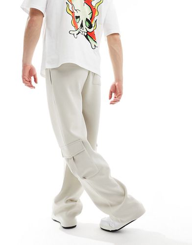 Pantalon de jogging droit en néoprène avec poches cargo - Beige - Asos Design - Modalova