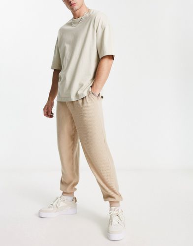 Pantalon de jogging oversize en tissu brossé côtelé - Beige - Asos Design - Modalova