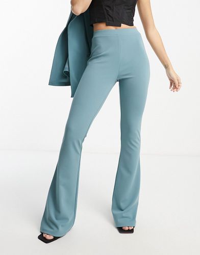 Pantalon de tailleur slim évasé en jersey - sarcelle - Asos Design - Modalova