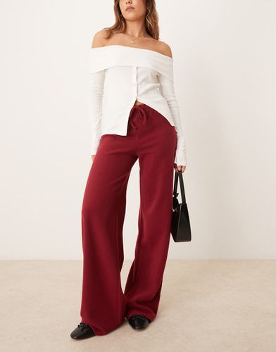 Pantalon d'ensemble ample effet brossé - Bordeaux - Asos Design - Modalova