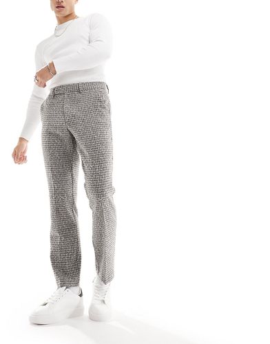 Pantalon droit élégant en tissu texturé - Noir - Asos Design - Modalova