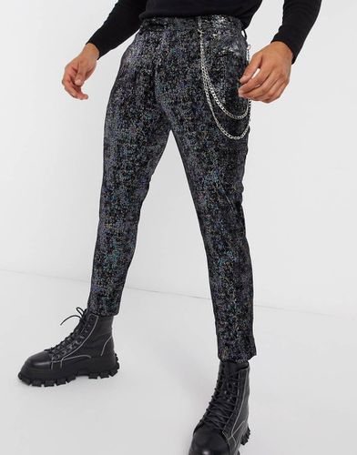 Pantalon élégant super skinny en velours - et bleu marine - Asos Design - Modalova