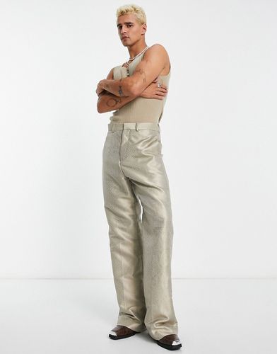Pantalon évasé taille haute en jacquard à motif serpent - Asos Design - Modalova
