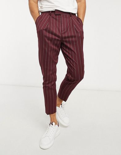 Pantalon fuselé habillé à rayures - Bordeaux - Asos Design - Modalova